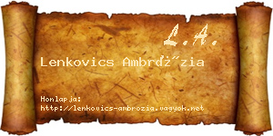 Lenkovics Ambrózia névjegykártya